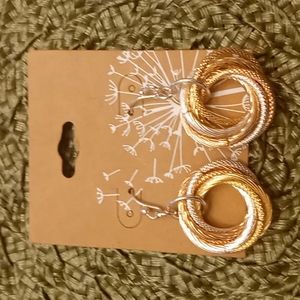 NWT mixed metal circular earrings